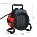 Sunnydaze Portable Ceramic Electric Space Heater with Folding Handle - 750W/1500W