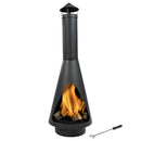 Sunnydaze Outdoor Wood Burning Open Access Chiminea with Poker - 56 Inch