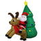 Sunnydaze Inflatable Christmas Decoration - 5-Foot Santa with Reindeer and Tree - Seasonal Outdoor Decor