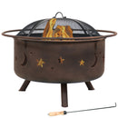 Sunnydaze 30" Cosmic Cooking Fire Pit with Grill Grate & Spark Screen
