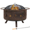 Sunnydaze 30" Cosmic Cooking Fire Pit with Grill Grate & Spark Screen
