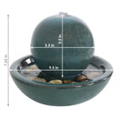 Sunnydaze Indoor Ceramic Tabletop Water Fountain with Orb - 7"
