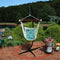 Sunnydaze Tufted Victorian Outdoor Hammock Chair Swing and C-Stand Set