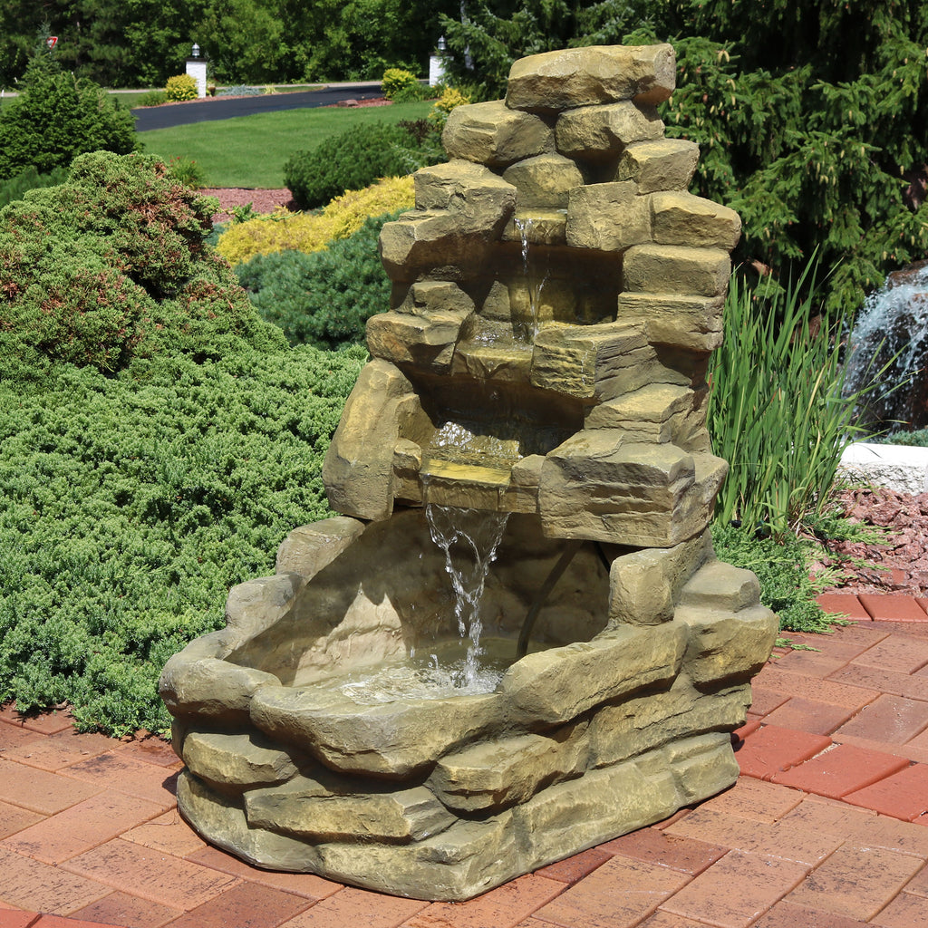 Sunnydaze Stone Falls Outdoor Fountain - 37