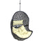 Sunnydaze Lauren Hanging Egg Chair, Resin Wicker, Large Basket Design, Outdoor Use, Includes Cushion