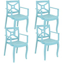 Sunnydaze Tristana Plastic Outdoor Arm Chair - Multiple Colors Available