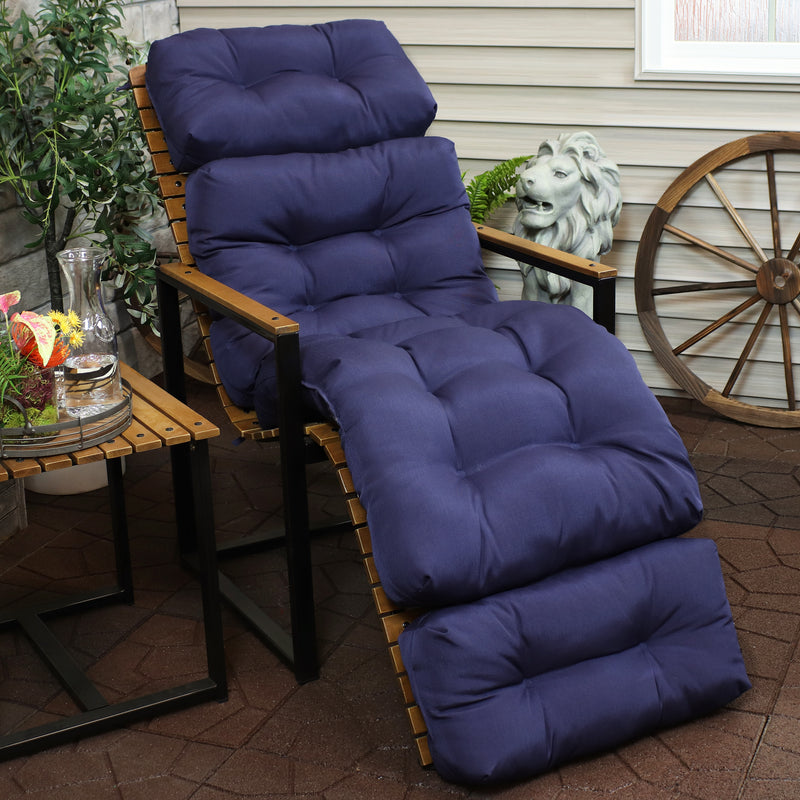 Sunnydaze Olefin Tufted Outdoor Chaise Lounge Chair Cushion