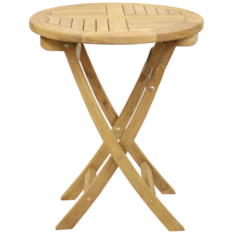 Sunnydaze Premium Teak Wood Round Folding Table