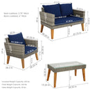 Sunnydaze Clifdon Rattan and Acacia 4-Piece Patio Furniture Set