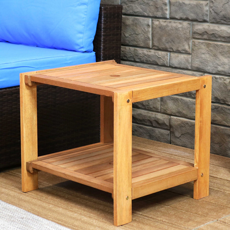 Sunnydaze Outdoor Meranti Wood With Teak Oil Finish Patio Table