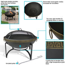 Sunnydaze Wood-Burning Outdoor Fire Pit with Spark Screen - 26"
