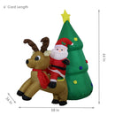 Sunnydaze Santa with Reindeer and Tree Inflatable Christmas Decoration - 5'