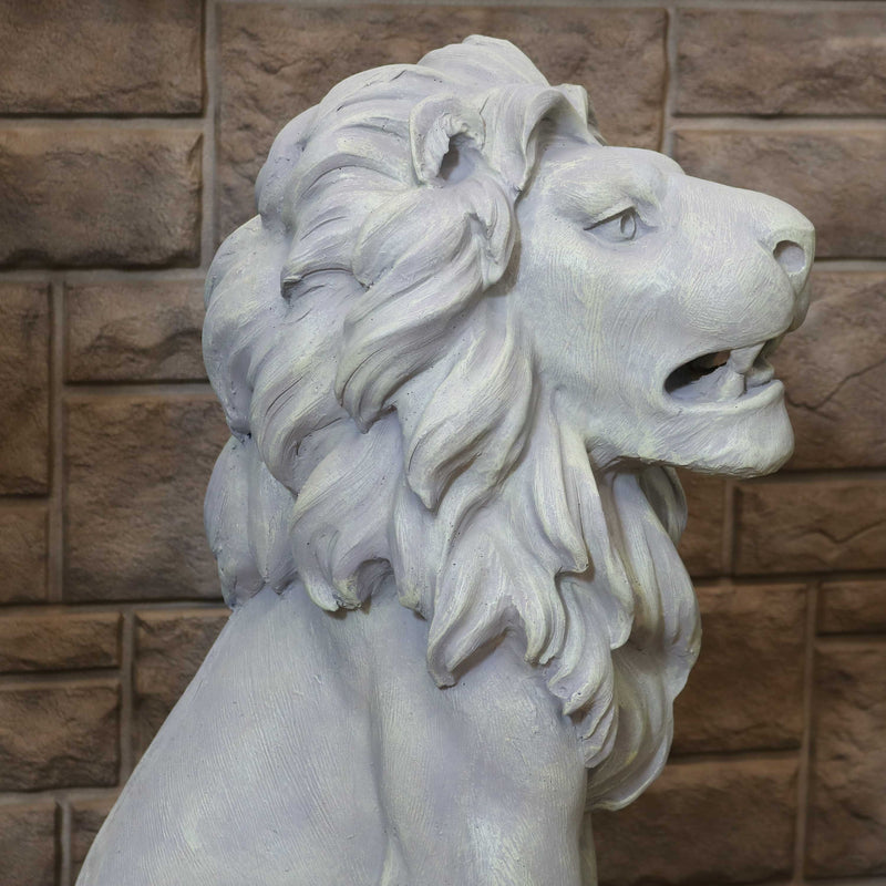 Sunnydaze Noble Beast Sitting Lion Outdoor Statue - 30"