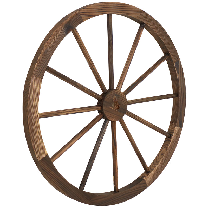 Indoor/Outdoor 29-Inch Decorative Wooden Wagon Wheel, Multiple Options Available