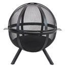 Sunnydaze Black 28" Sphere Flaming Ball Fire Pit with Protective Cover