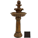 Sunnydaze Ornate Elegance Tiered Outdoor Solar Water Fountain with Battery Backup & LED Light, 42-Inch