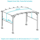Sunnydaze 9'x12' Replacement Retractable Pergola Canopy Shade Only