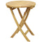 Sunnydaze Small Round Wood Folding Table - Premium Teak