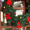 Sunnydaze Unlit Christmas Wreath with Red Holiday Bows - 24"