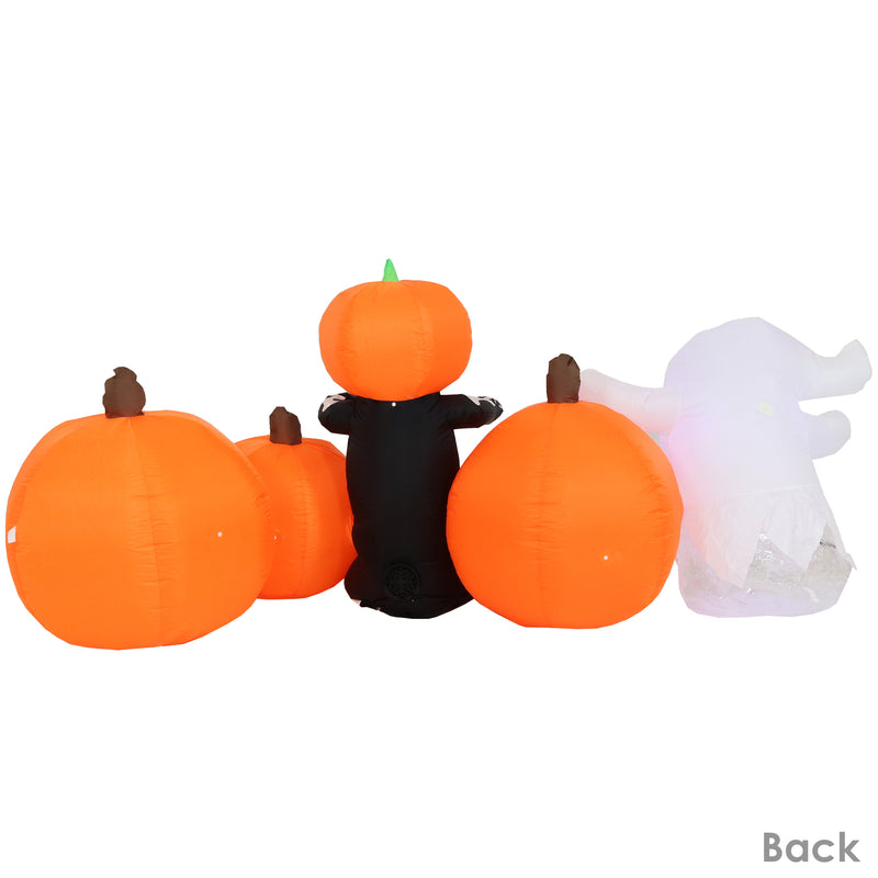 Sunnydaze Inflatable Halloween Decoration - 7' Haunted Pumpkin Patch