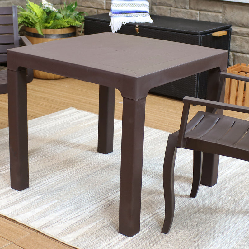 Sunnydaze Brown Outdoor Patio Dining Table - 31" Square