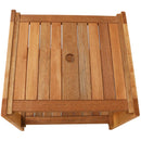 Sunnydaze Meranti Wood Outdoor Side Table with Teak Oil Finish - 20"