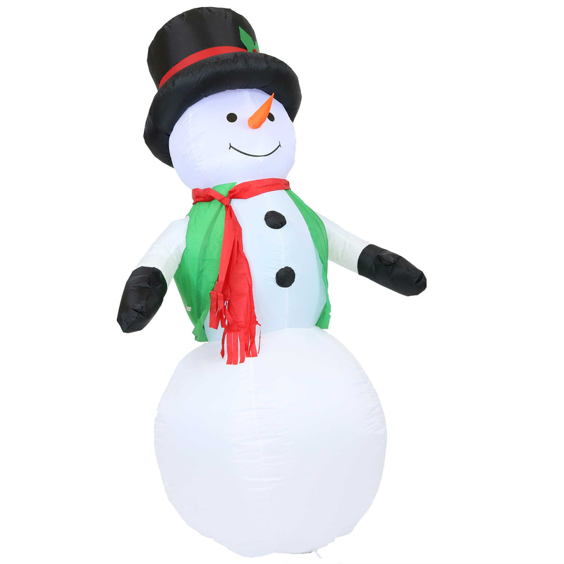 Sunnydaze Giant Inflatable Cristmas Decoration - 7-Foot Holly Jolly Snowman - Seasonal Outdoor Decor