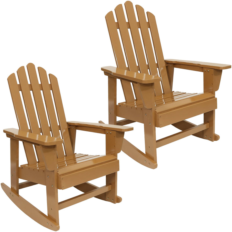 Sunnydaze Outdoor Wooden Adirondack Rocking Chair with Cedar Finish