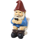 Sunnydaze Cody the Gnome Reading Phone on the Throne - 9.5-Inch Tall