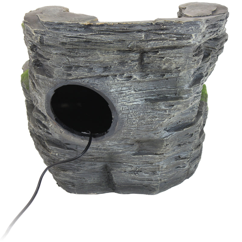 Sunnydaze Shale Falls Outdoor Fountain with LED Lights - 13"