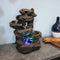Sunnydaze Staggered Rock Falls Tabletop Fountain with LED Lights - 13-Inch