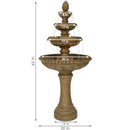 Sunnydaze Large 4-Tier Eggshell Outdoor Fountain with LED Lights - 65"