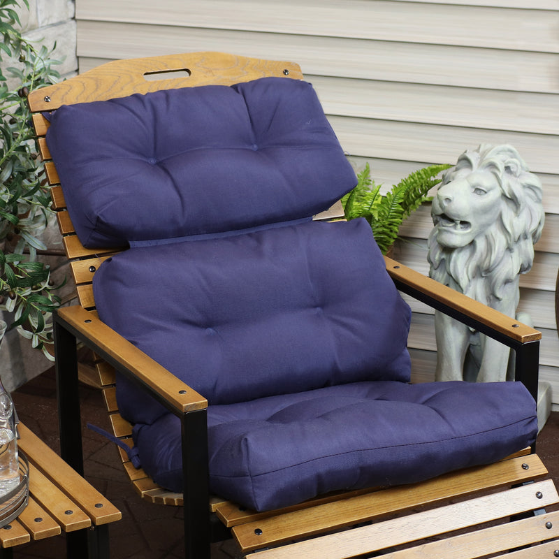 Sunnydaze Olefin Tufted High-Back Patio Chair Cushion