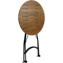 Sunnydaze Bar Height Folding European Chestnut Wood Round Table - 28" Round