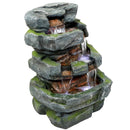 Sunnydaze Outdoor Electric Tiered Stone Waterfall with LED Lights - 23-Inch Tall
