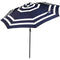 Sunnydaze Striped 9-Foot Aluminum Patio Umbrella with Push Button Tilt & Crank