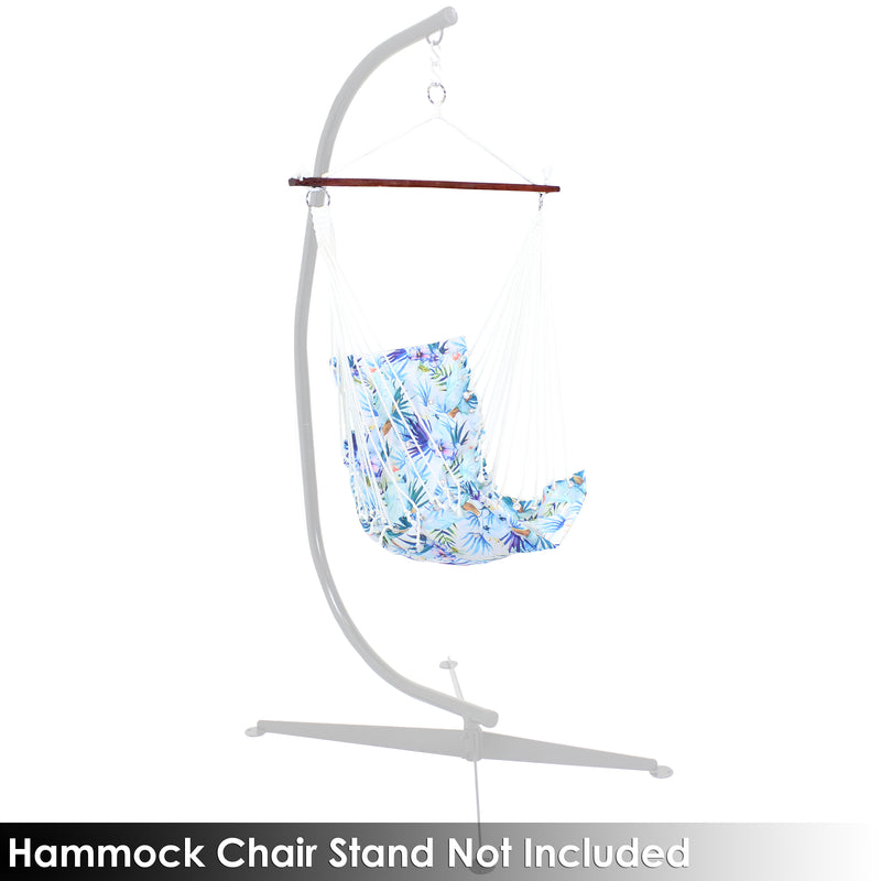 Sunnydaze Padded Hanging Hammock Chair Swing - Parrot Print
