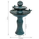 Sunnydaze Resting Birds Ceramic 2-Tiered Outdoor Water Fountain - 27"