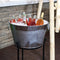 Sunnydaze Stainless Steel Ice Bucket Drink Cooler with Stand