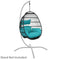 Sunnydaze Dalia Outdoor Hanging Egg Chair with Seat Cushions - 45"