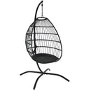 Delaney Outdoor Hanging Egg Chair with Stand and Seat Cushions