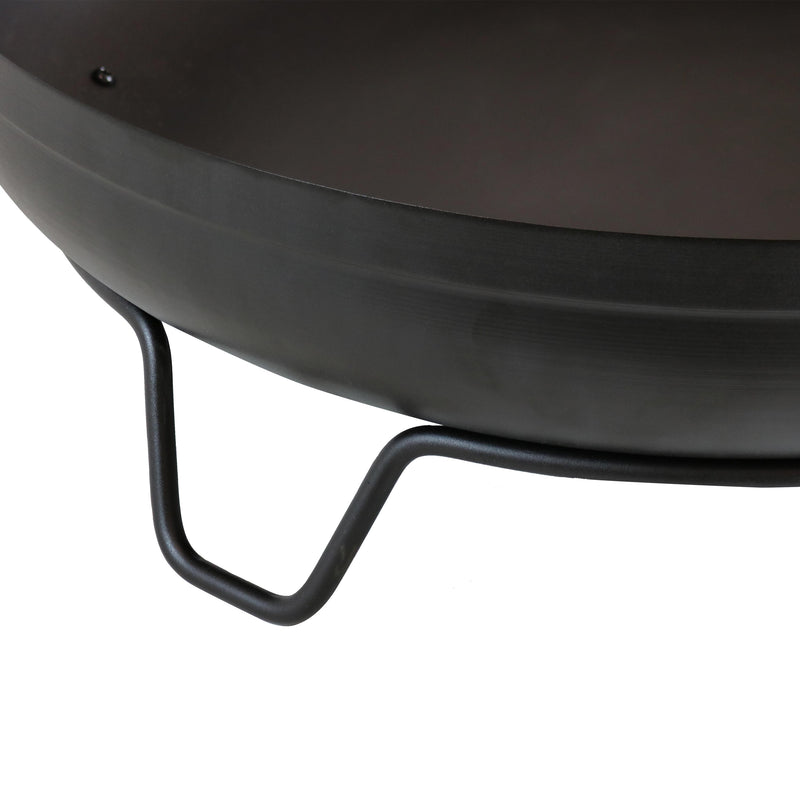 Sunnydaze Black Steel Outdoor Wood-Burning Fire Pit Bowl with Stand - 23"