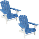 Sunnydaze All-Weather Two-Tone Outdoor Adirondack Chair with Drink Holder