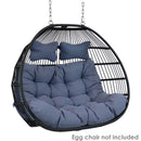 Sunnydaze Liza Loveseat Hanging Egg Chair Cushions - Gray