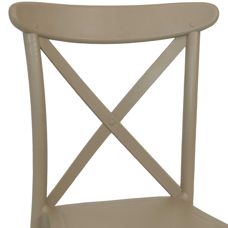 Sunnydaze Bellemead Indoor Outdoor Plastic Patio Dining Chair - Coffee
