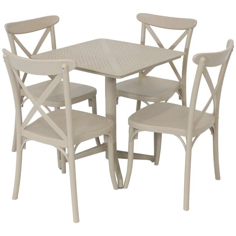 Sunnydaze All-Weather Bellemead 5-Piece Indoor/Outdoor Table and Chairs - Coffee