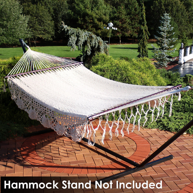 Sunnydaze DeLuxe American Style 2-Person Hammock with Spreader Bars