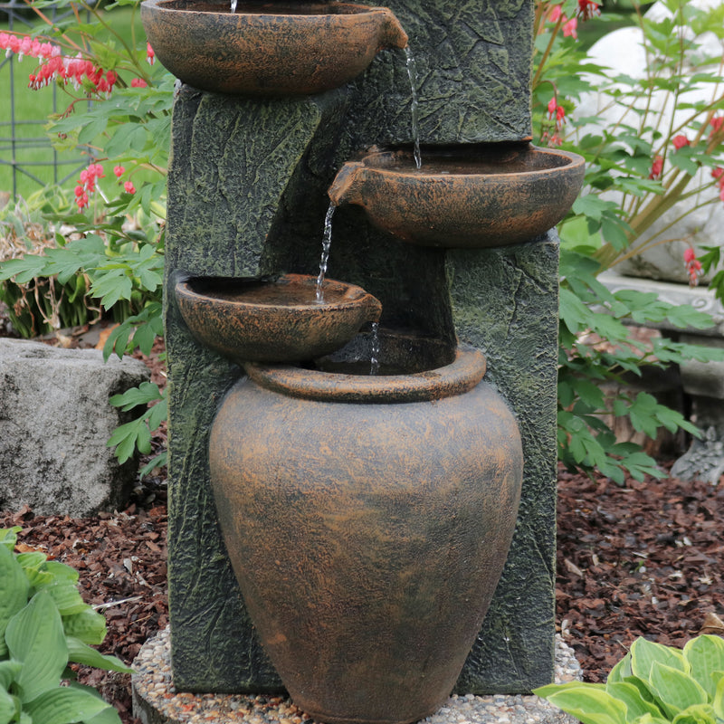 Sunnydaze Cascading Earthenware Pottery Stream Fountain - 39" H