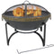 Sunnydaze Contemporary Steel Fire Bowl with Handles and Spark Screen - 26-Inch
