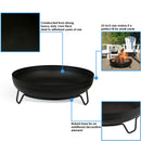 Sunnydaze Black Steel Outdoor Wood-Burning Fire Pit Bowl with Stand - 23"